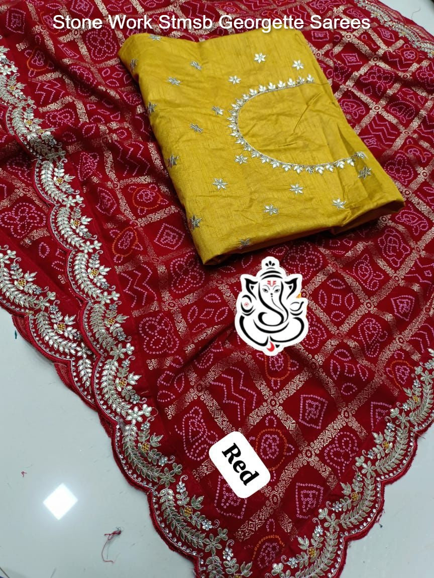 Stone Work Stmsb Georgette Sarees