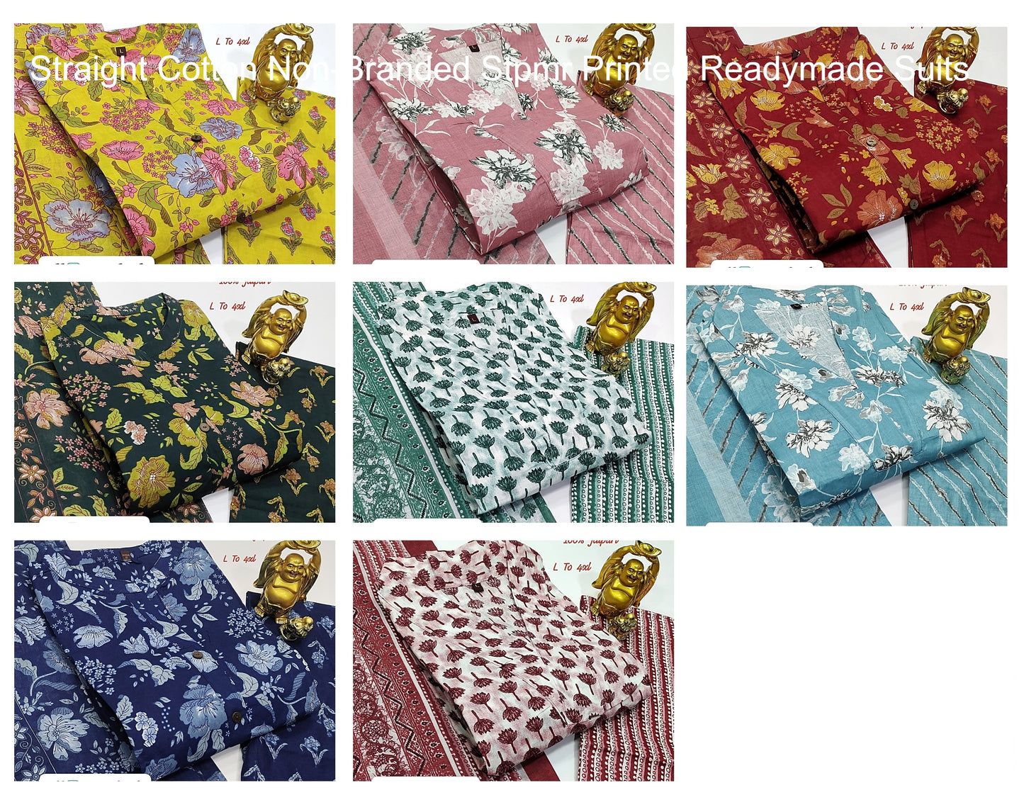 Straight Cotton Non-Branded Stpmr Printed Readymade Suits