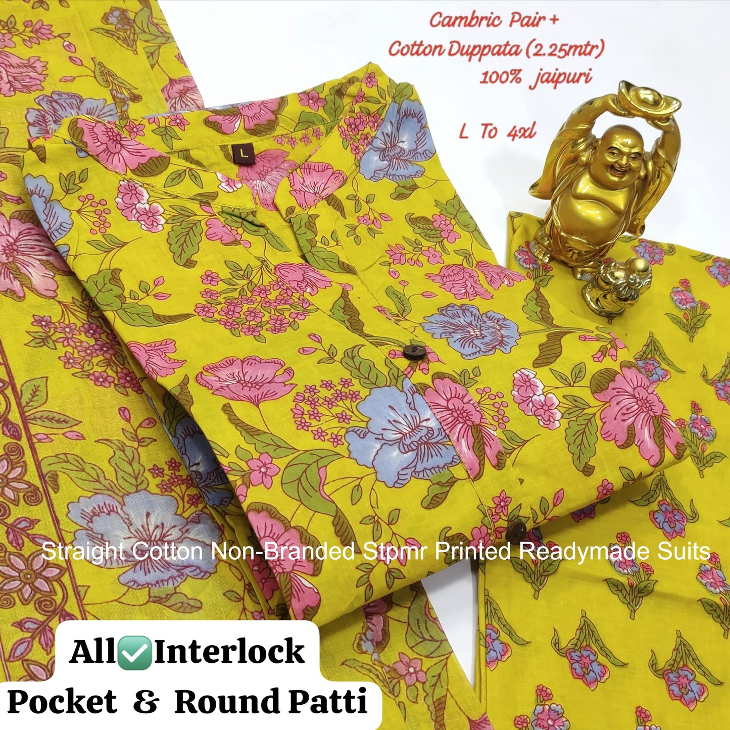 Straight Cotton Non-Branded Stpmr Printed Readymade Suits