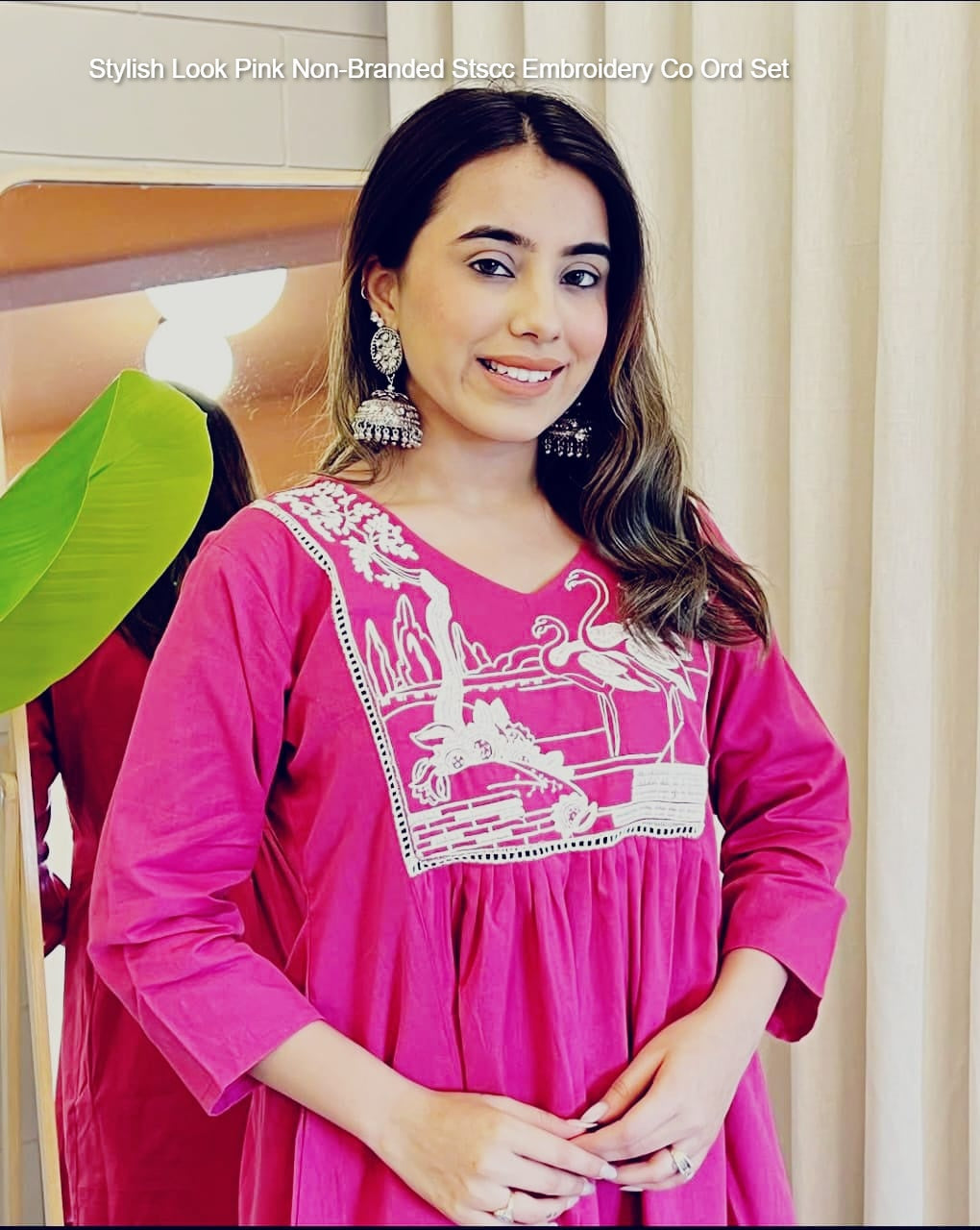 Stylish Look Pink Non-Branded Stscc Embroidery Co Ord Set