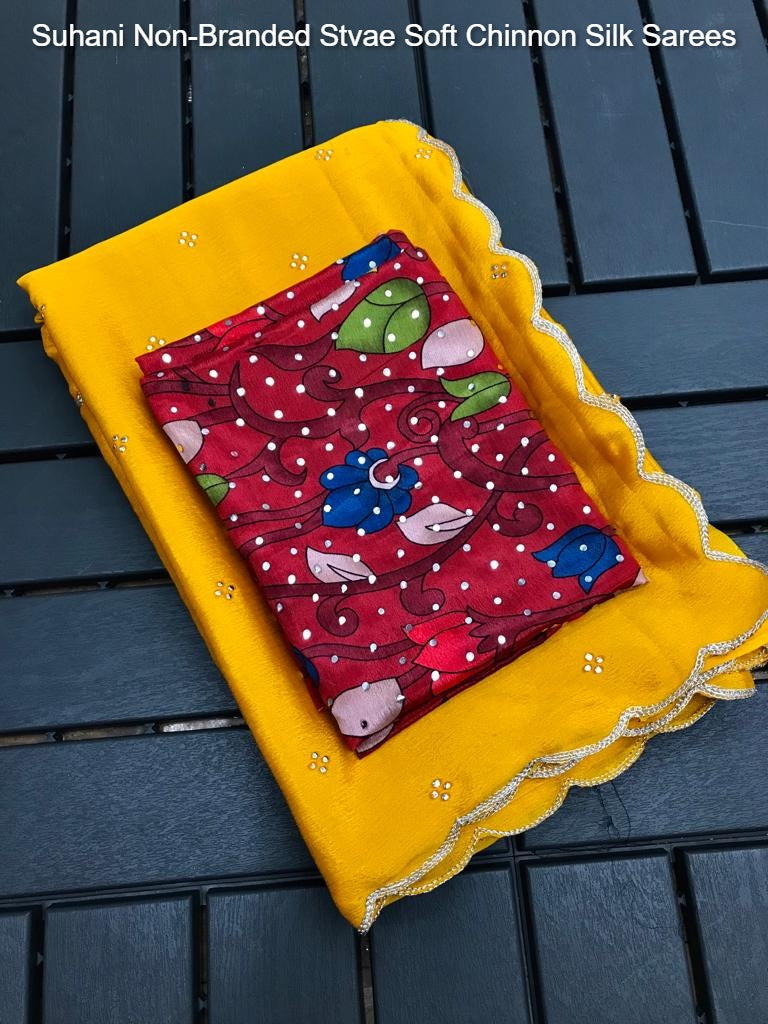 Suhani Non-Branded Stvae Soft Chinnon Silk Sarees