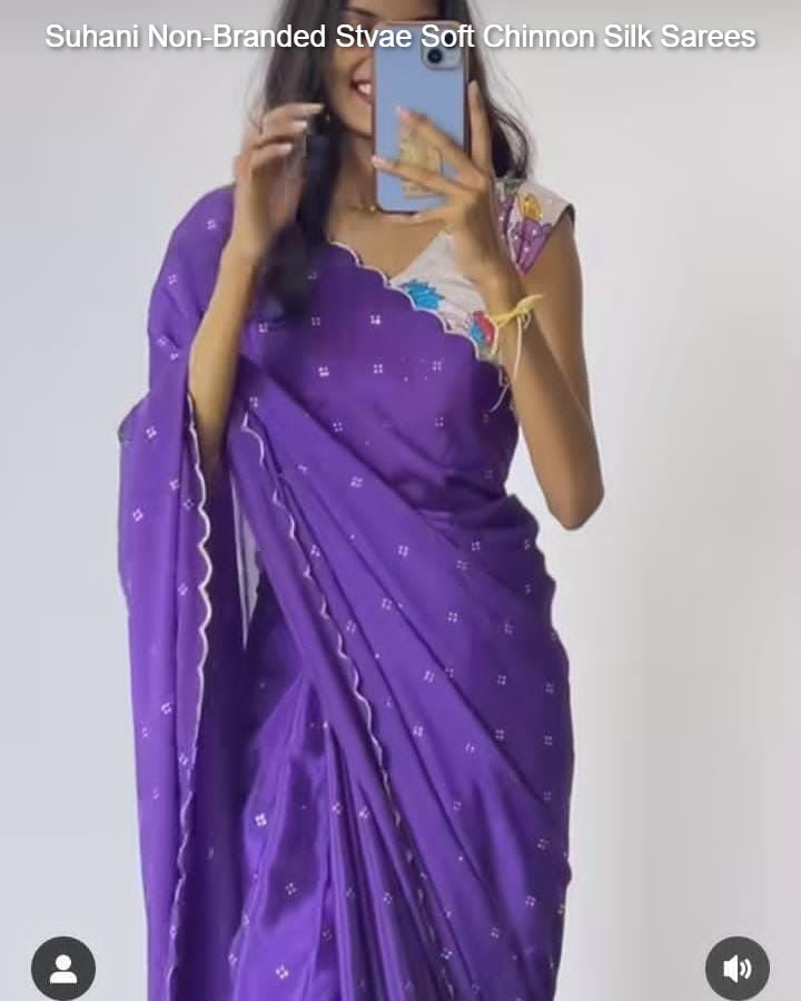 Suhani Non-Branded Stvae Soft Chinnon Silk Sarees