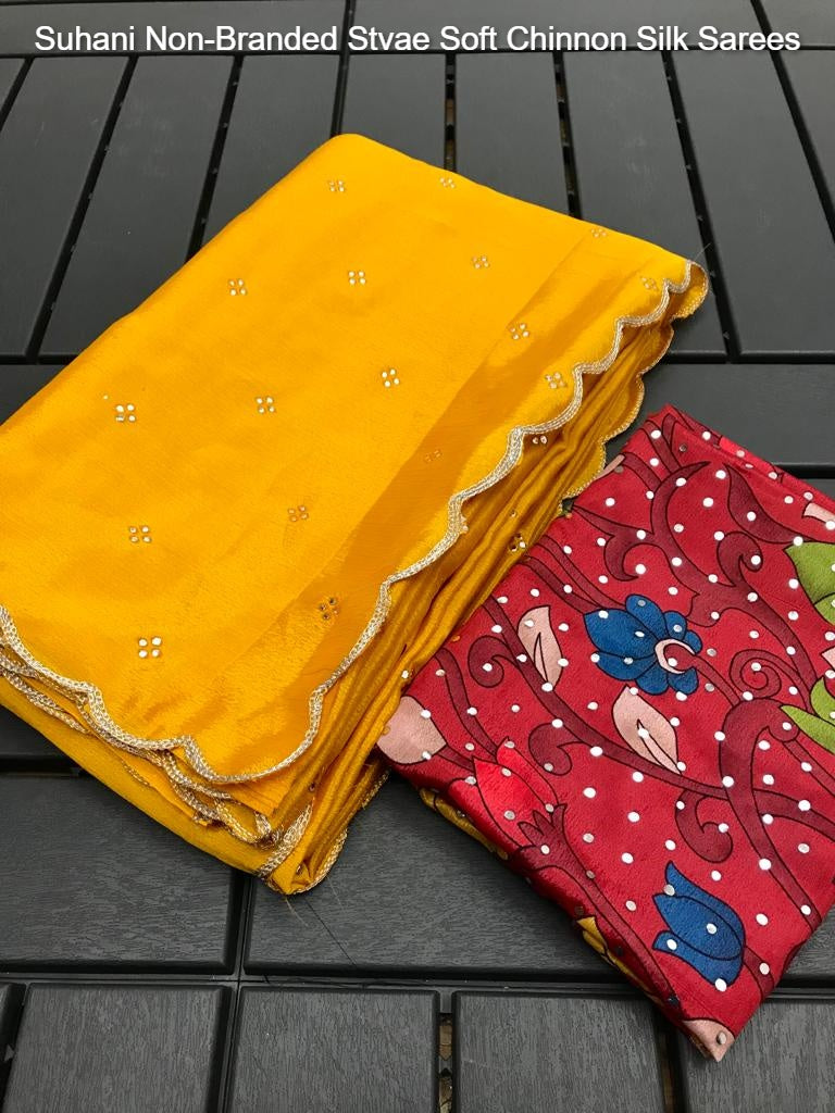 Suhani Non-Branded Stvae Soft Chinnon Silk Sarees