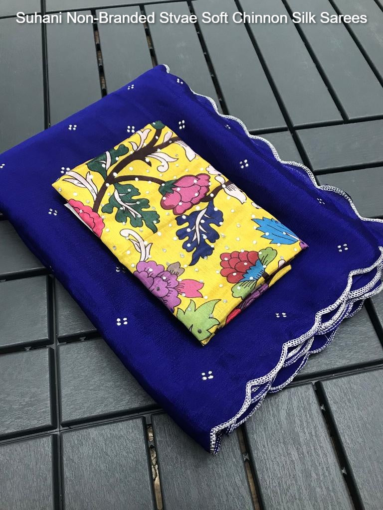 Suhani Non-Branded Stvae Soft Chinnon Silk Sarees