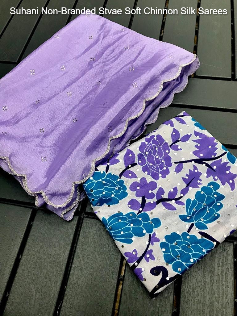 Suhani Non-Branded Stvae Soft Chinnon Silk Sarees