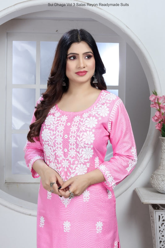 Sui Dhaga Vol 3 Pink Salas Reyon Readymade Suits
