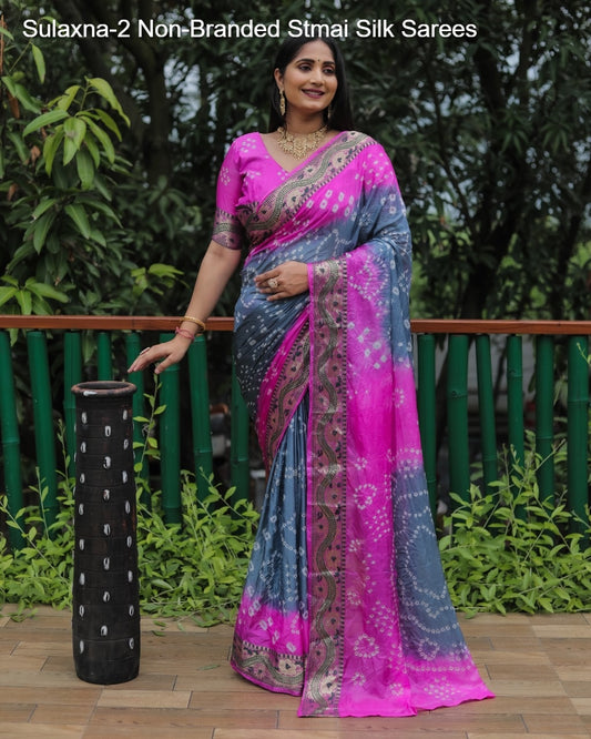 Sulaxna-2 Non-Branded Stmai Silk Sarees