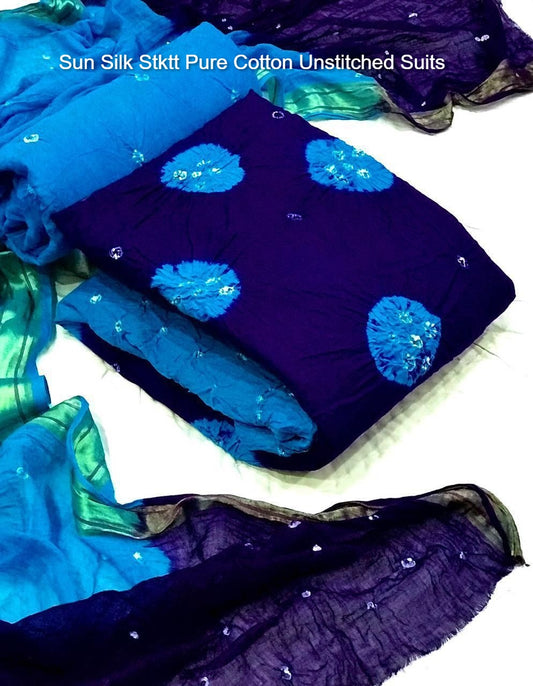 Sun Silk Stktt Pure Cotton Unstitched Suits