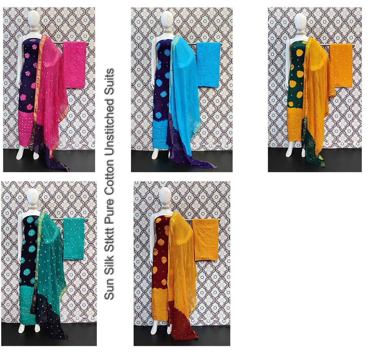 Sun Silk Stktt Pure Cotton Unstitched Suits
