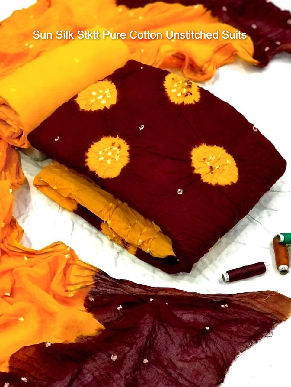 Sun Silk Stktt Pure Cotton Unstitched Suits