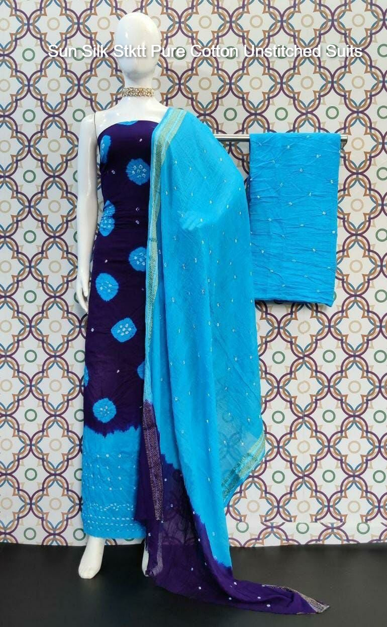 Sun Silk Stktt Pure Cotton Unstitched Suits