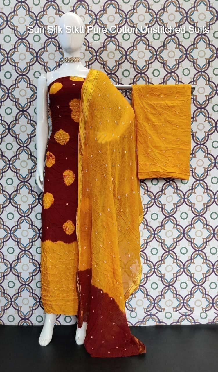Sun Silk Stktt Pure Cotton Unstitched Suits