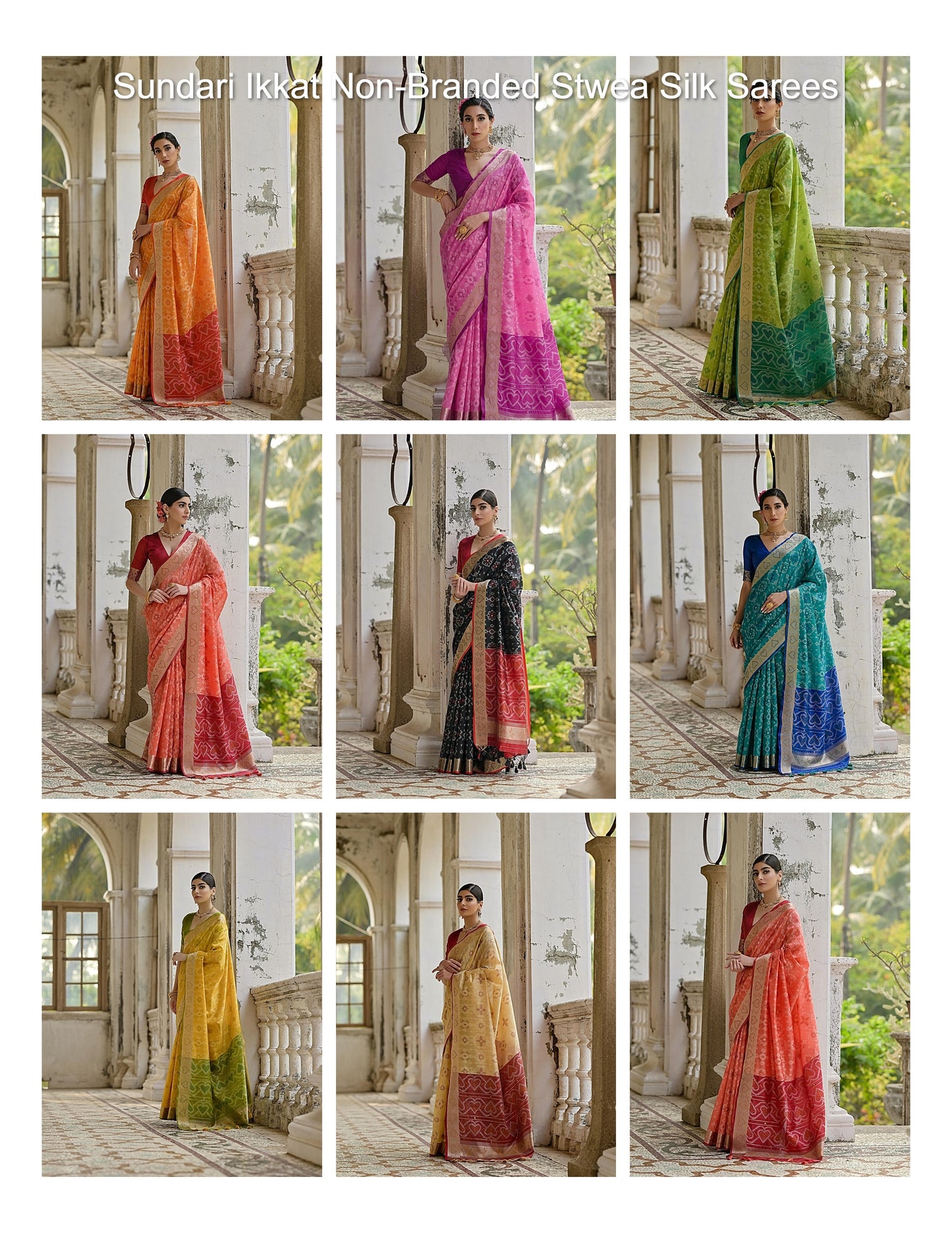 Sundari Ikkat Non-Branded Stwea Silk Sarees