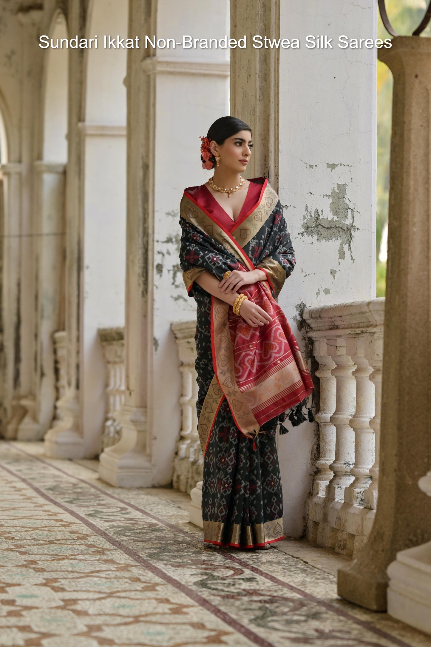 Sundari Ikkat Non-Branded Stwea Silk Sarees