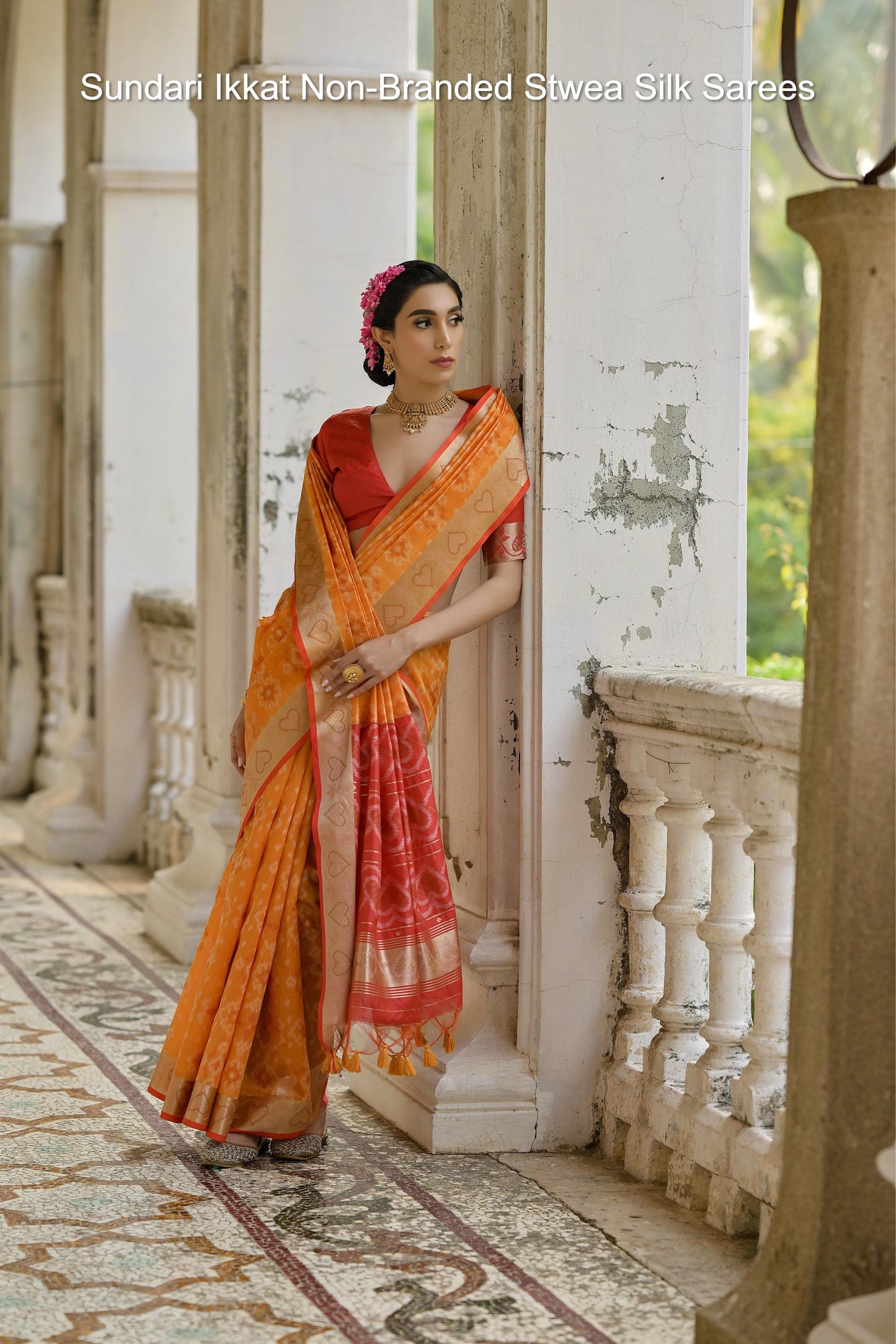 Sundari Ikkat Non-Branded Stwea Silk Sarees