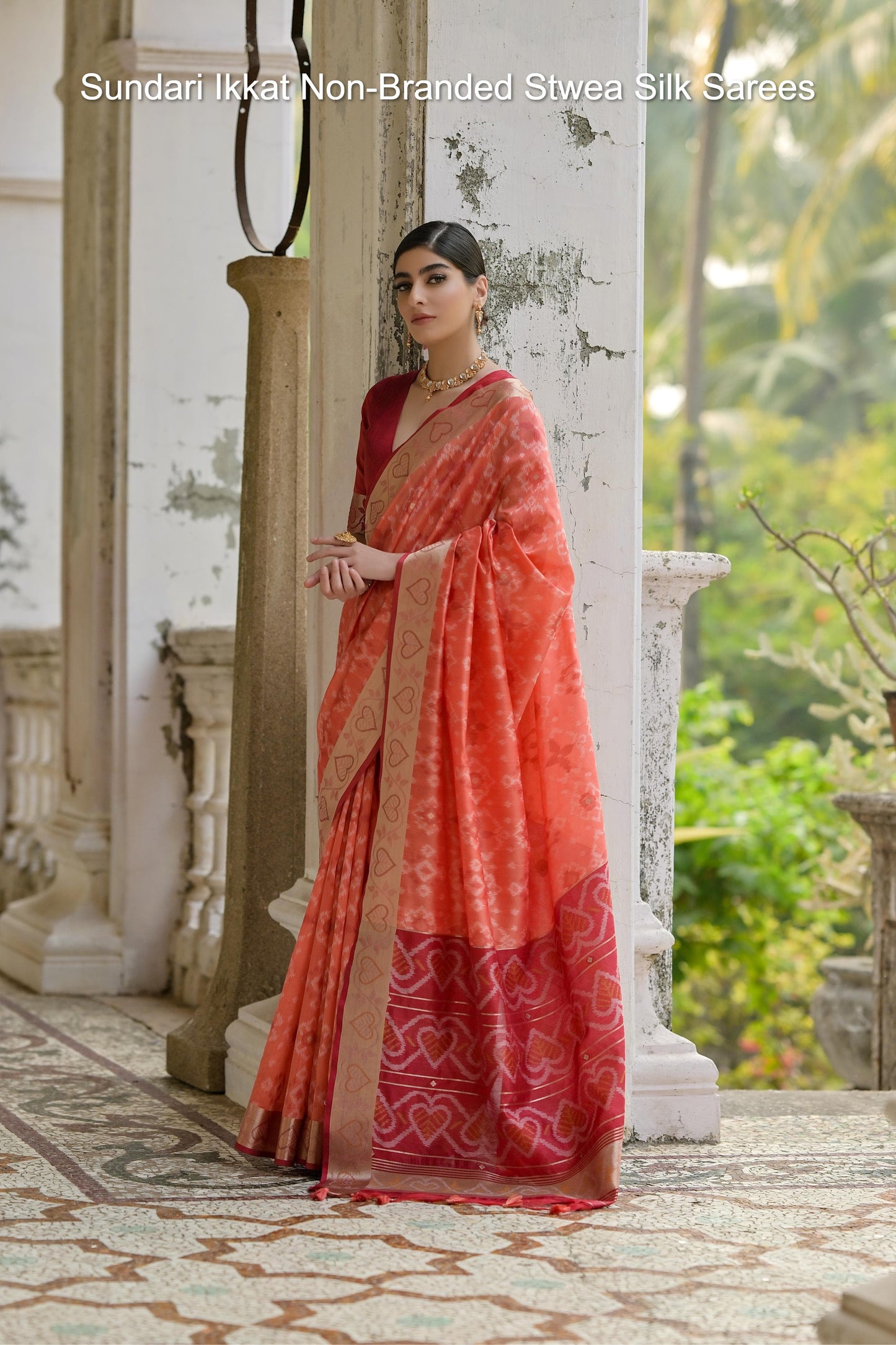 Sundari Ikkat Non-Branded Stwea Silk Sarees
