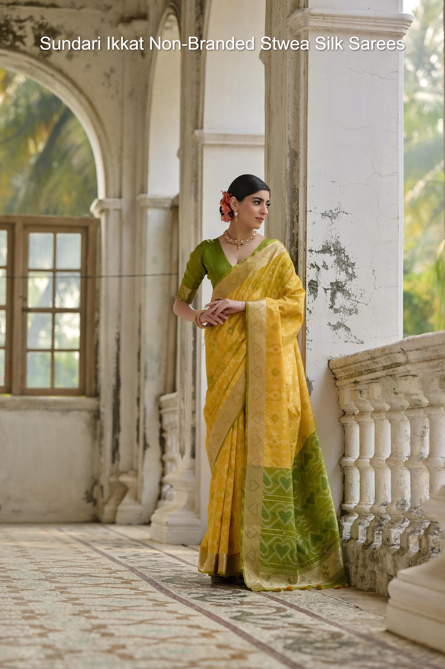 Sundari Ikkat Non-Branded Stwea Silk Sarees