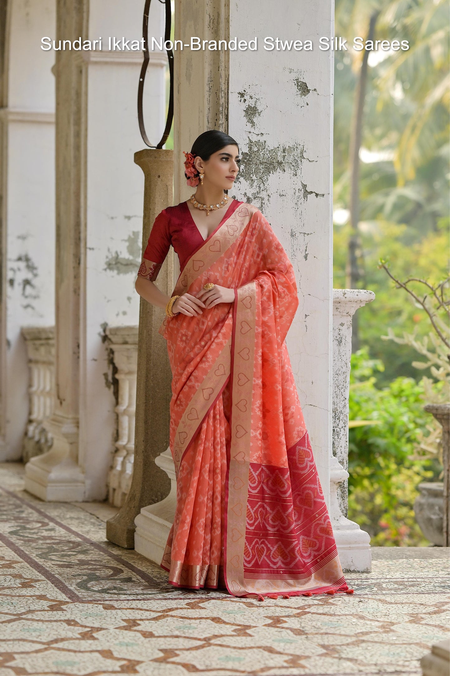 Sundari Ikkat Non-Branded Stwea Silk Sarees