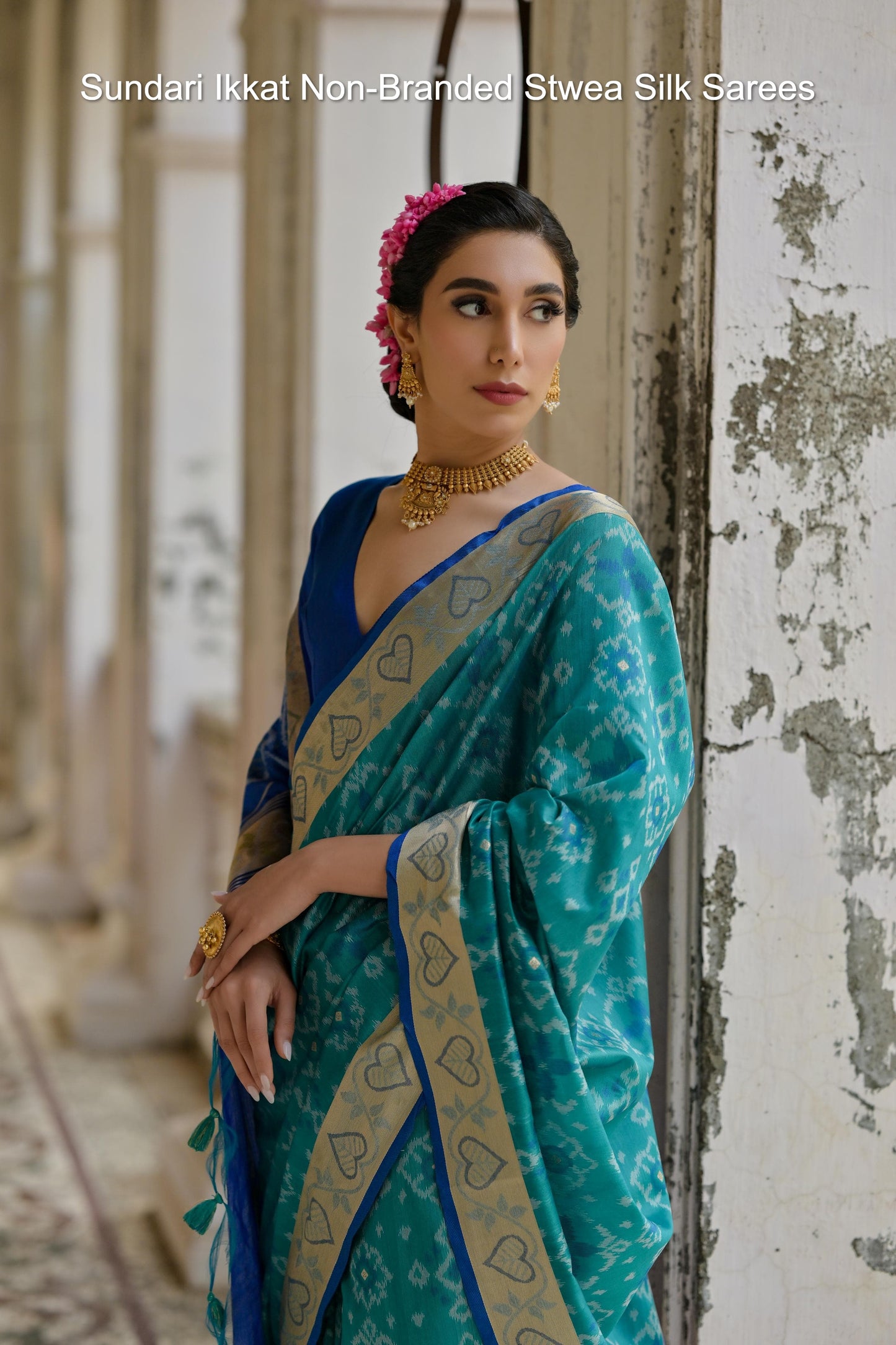 Sundari Ikkat Non-Branded Stwea Silk Sarees