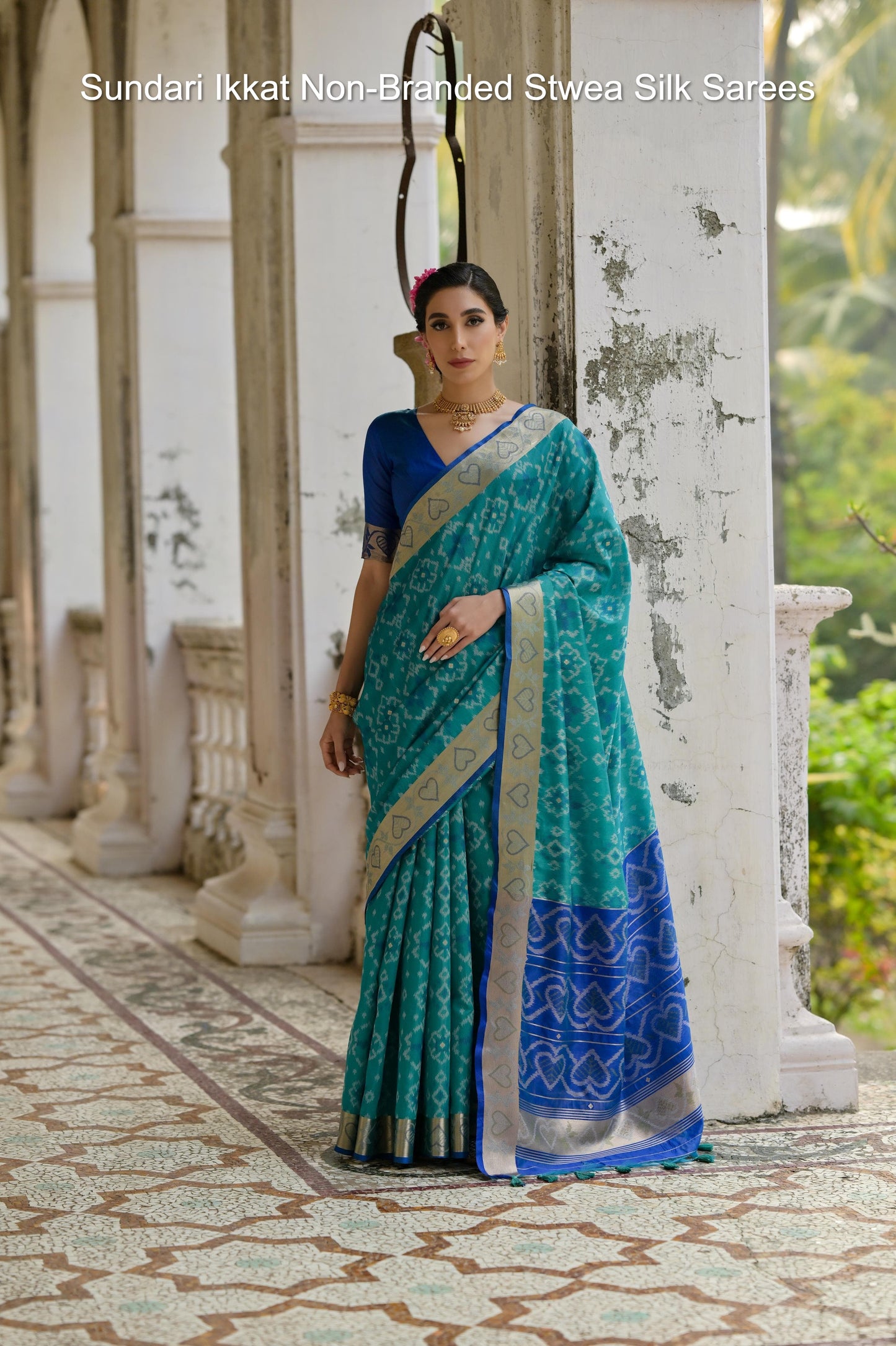 Sundari Ikkat Non-Branded Stwea Silk Sarees