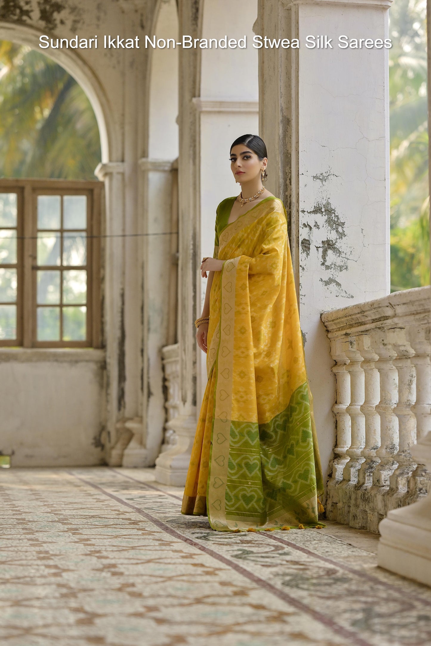 Sundari Ikkat Non-Branded Stwea Silk Sarees