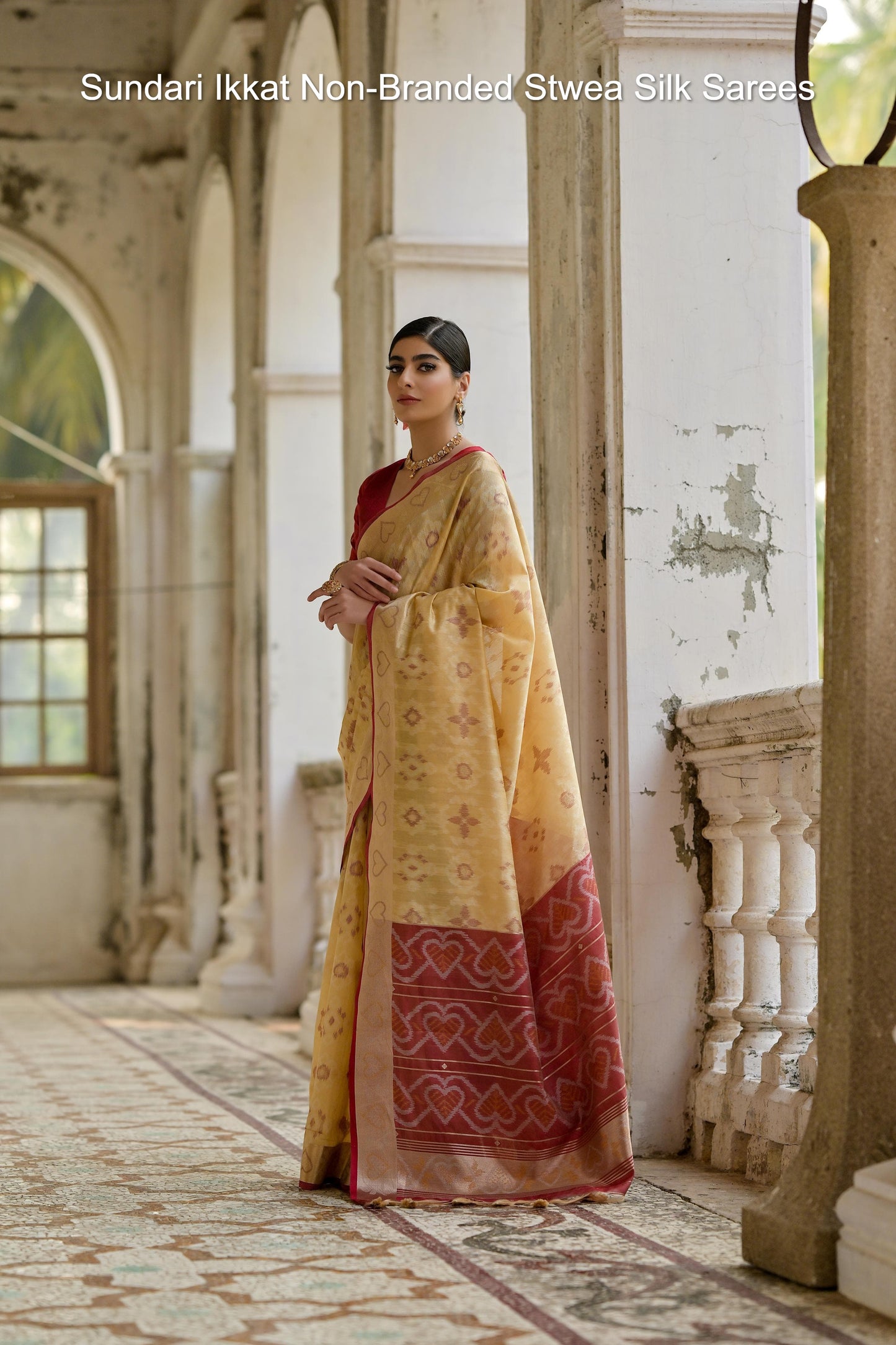 Sundari Ikkat Non-Branded Stwea Silk Sarees