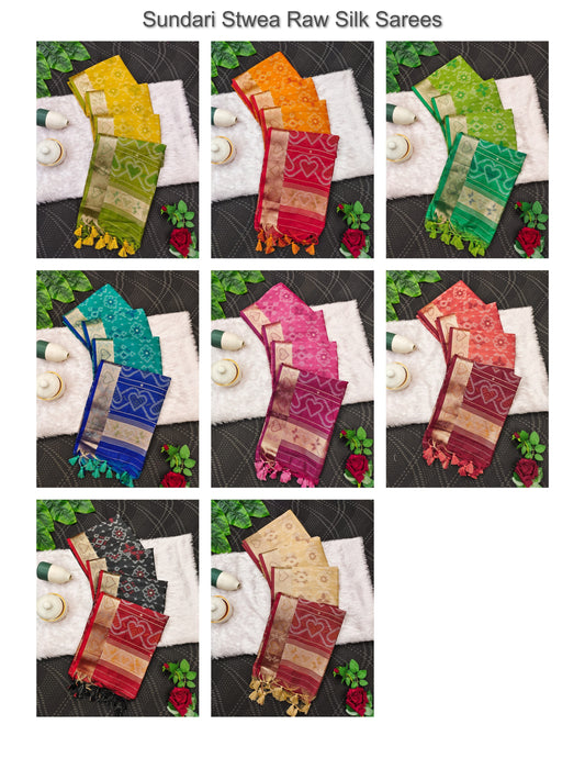 Sundari Stwea Raw Silk Sarees