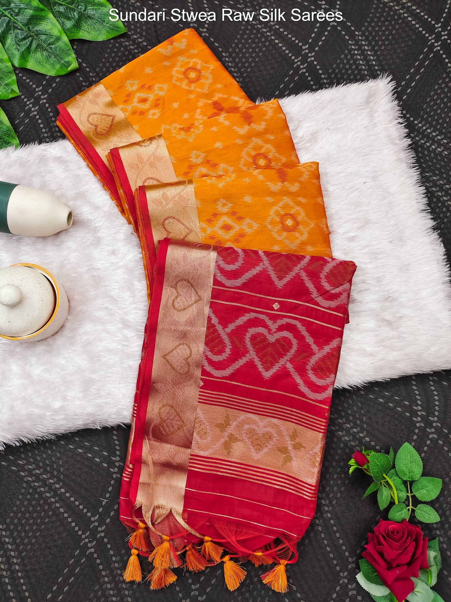 Sundari Stwea Raw Silk Sarees
