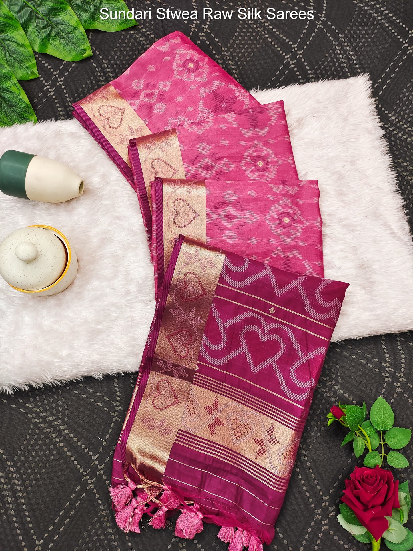 Sundari Stwea Raw Silk Sarees