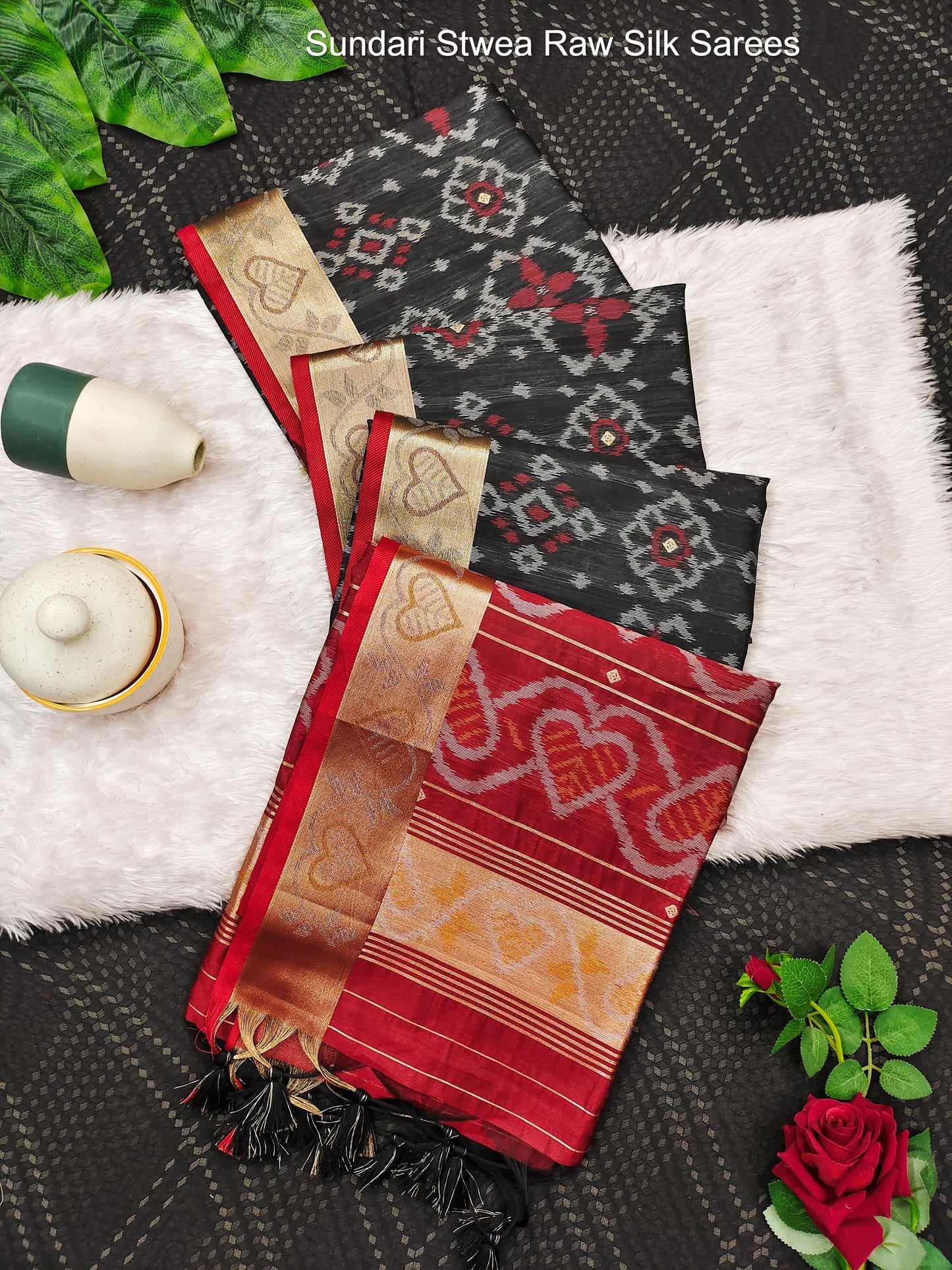 Sundari Stwea Raw Silk Sarees