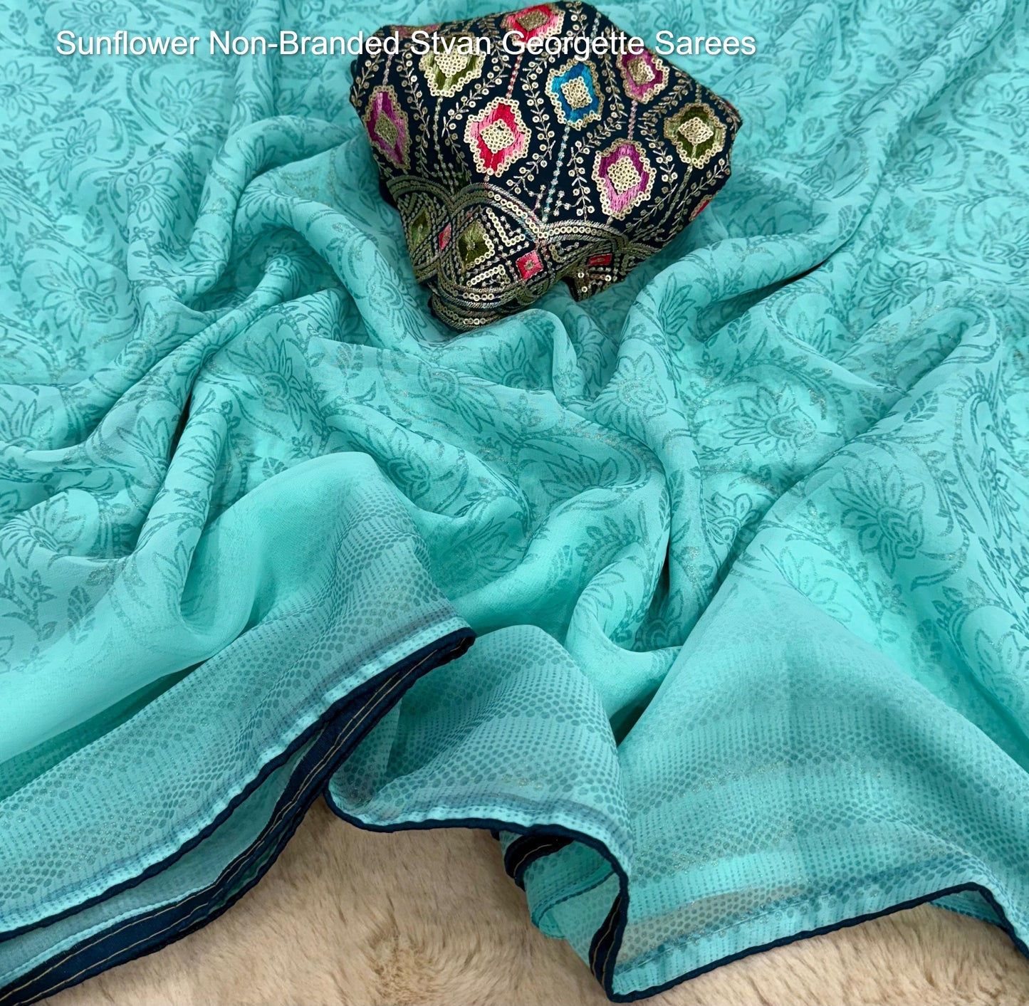 Sunflower Non-Branded Stvan Georgette Sarees