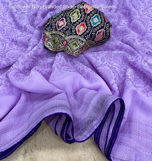 Sunflower Non-Branded Stvan Georgette Sarees