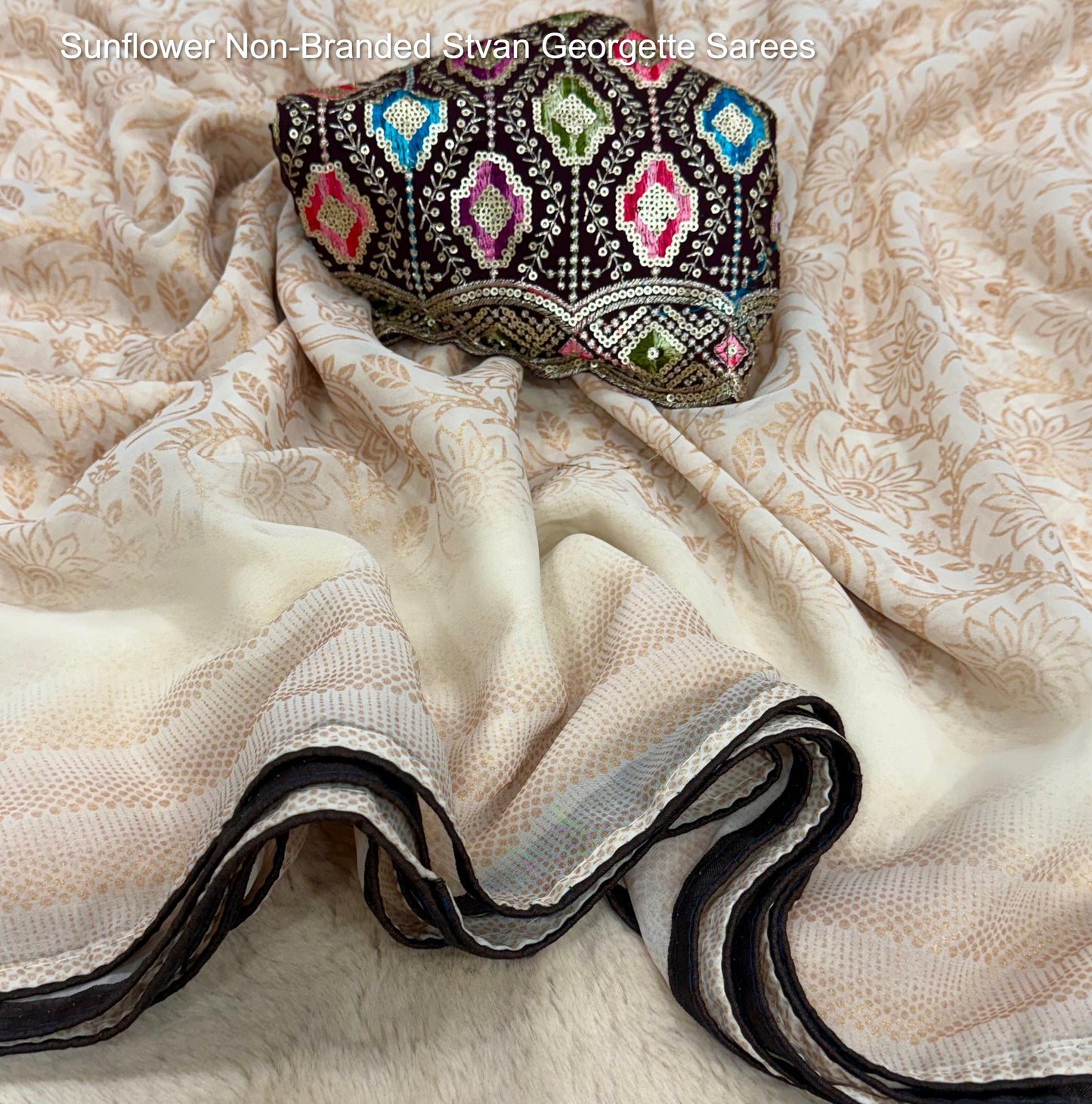 Sunflower Non-Branded Stvan Georgette Sarees