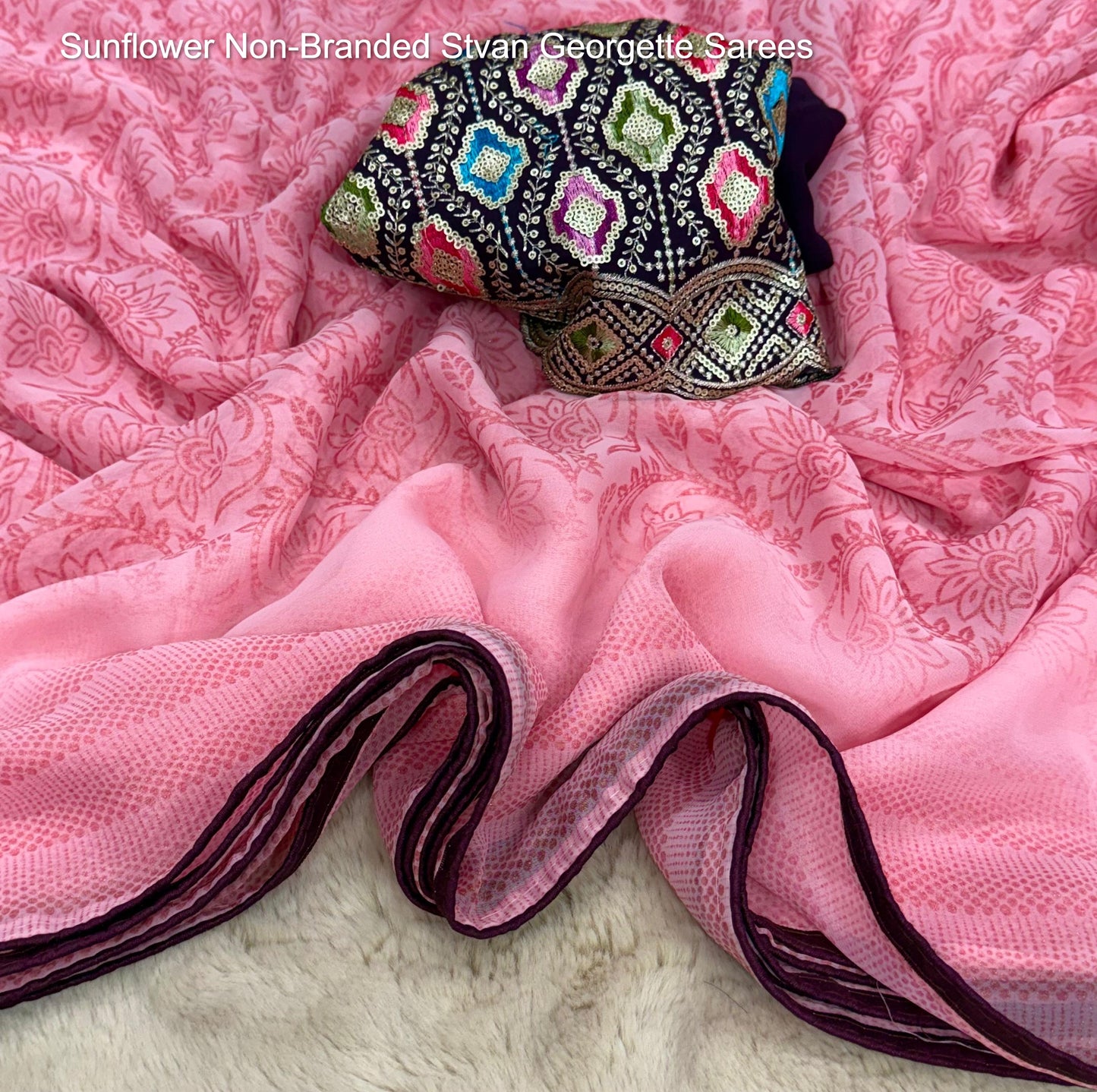 Sunflower Non-Branded Stvan Georgette Sarees