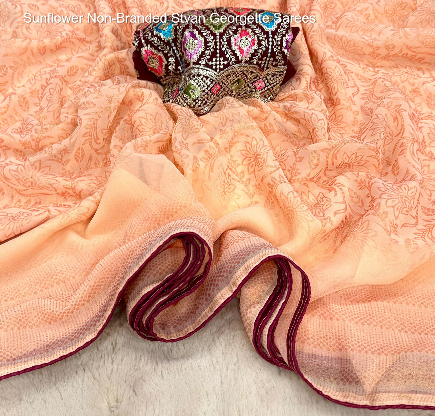 Sunflower Non-Branded Stvan Georgette Sarees