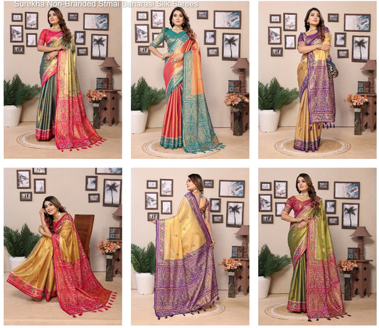 Surekha Non-Branded Stmai Banarasi Silk Sarees