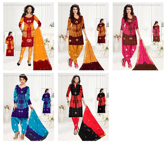 Suryavanshi Non-Branded Stktt Cotton Unstitched Suits