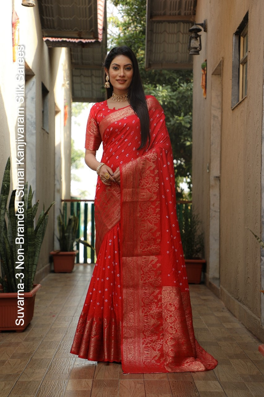 Suvarna-3 Non-Branded Stmai Kanjivaram Silk Sarees