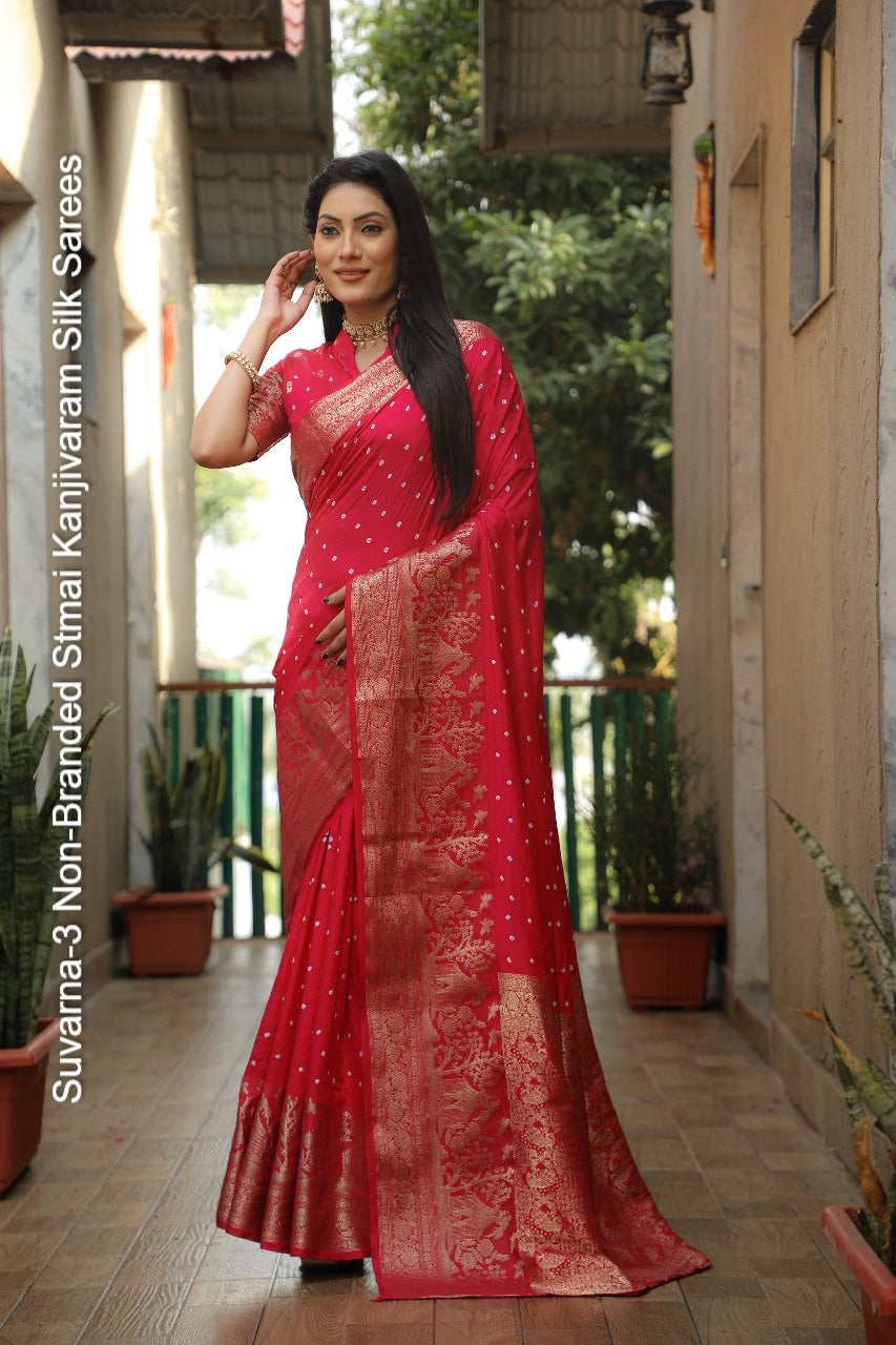 Suvarna-3 Non-Branded Stmai Kanjivaram Silk Sarees