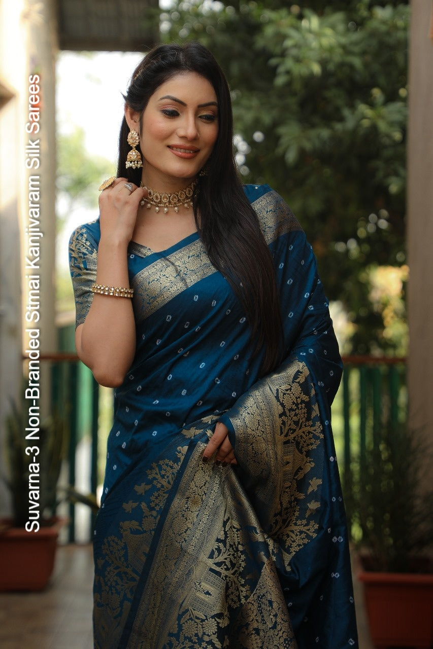 Suvarna-3 Non-Branded Stmai Kanjivaram Silk Sarees