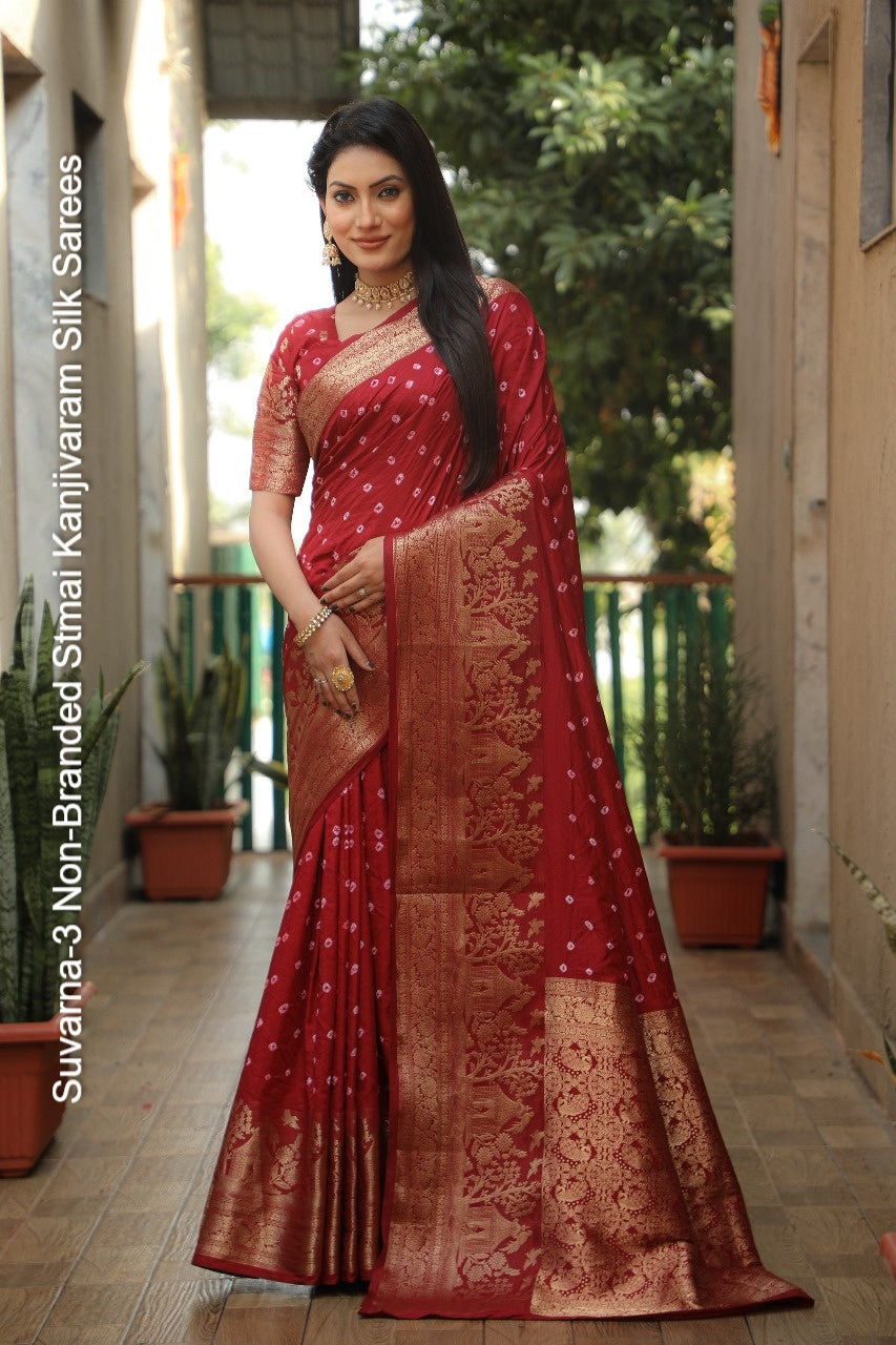 Suvarna-3 Non-Branded Stmai Kanjivaram Silk Sarees