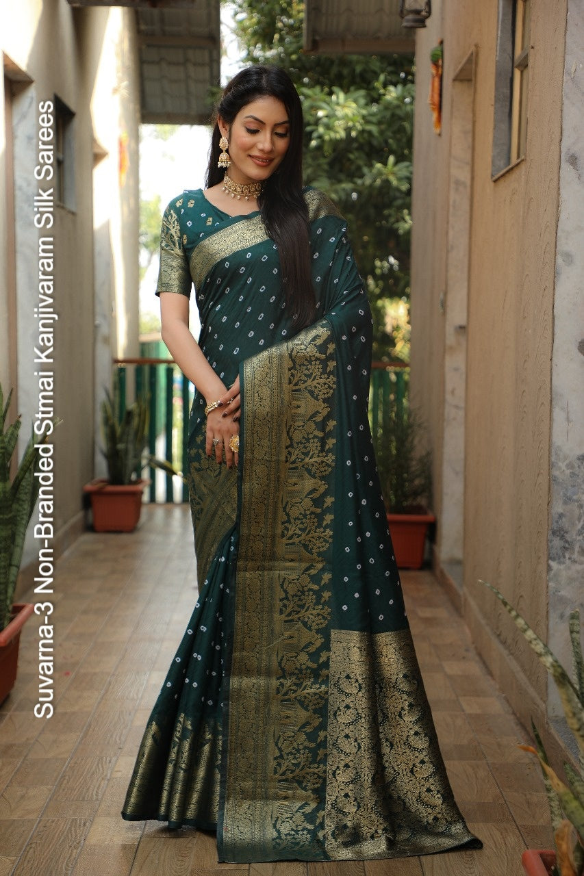 Suvarna-3 Non-Branded Stmai Kanjivaram Silk Sarees