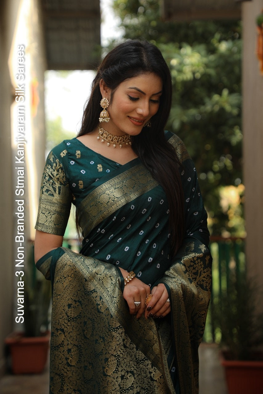 Suvarna-3 Non-Branded Stmai Kanjivaram Silk Sarees