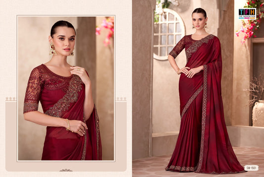 Sw-1501 Sandalwood Vol-15 Tfh Chiffon Sarees