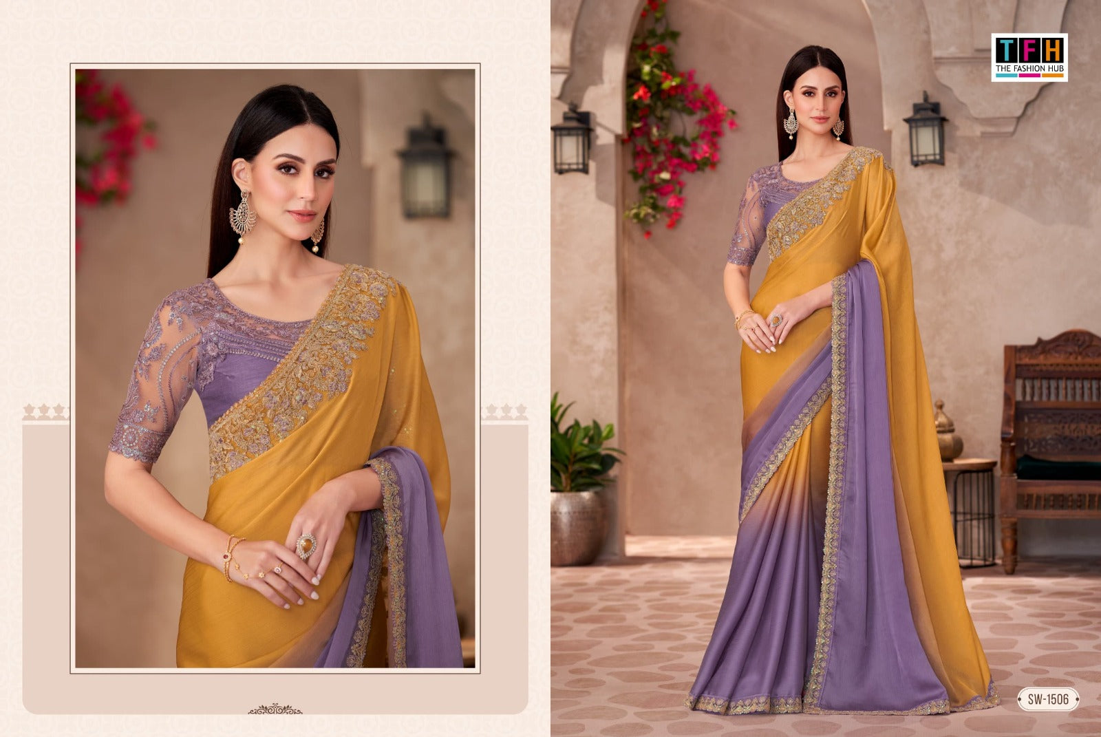 Sw-1506 Sandalwood Vol-15 Tfh Chiffon Sarees