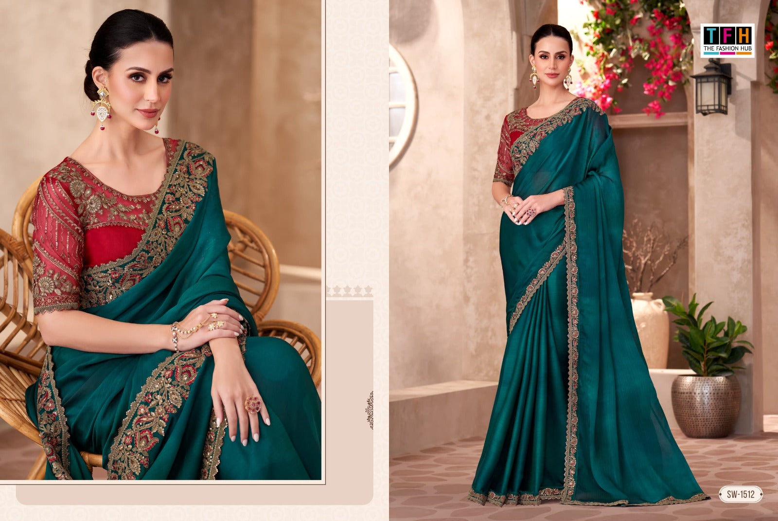 Sw-1512 Sandalwood Vol-15 Tfh Sparkle Sarees