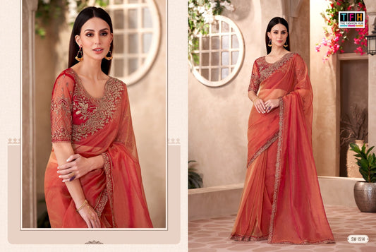 Sw-1514 Sandalwood Vol-15 Tfh Tissue Sarees