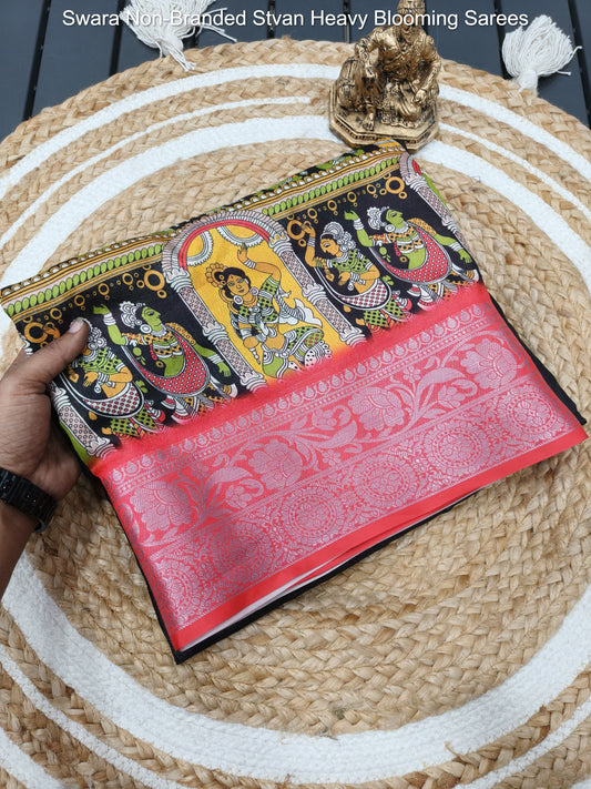 Swara Non-Branded Stvan Heavy Blooming Sarees