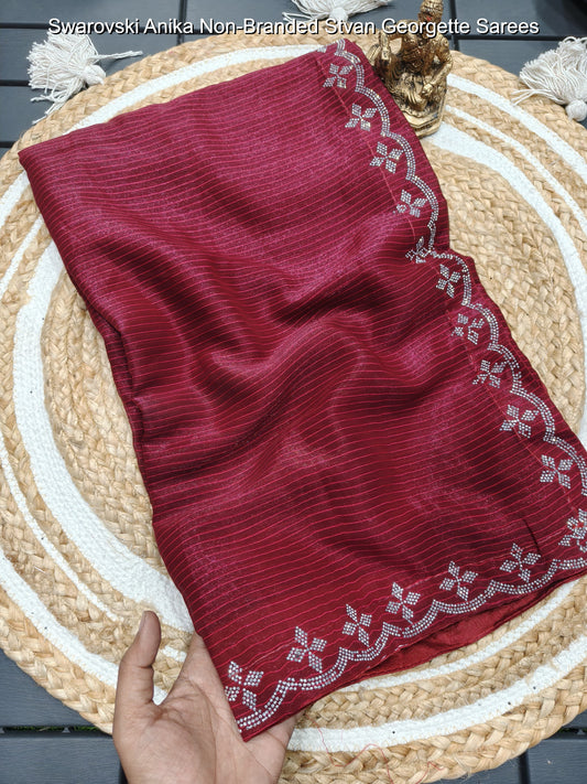 Swarovski Anika Non-Branded Stvan Georgette Sarees
