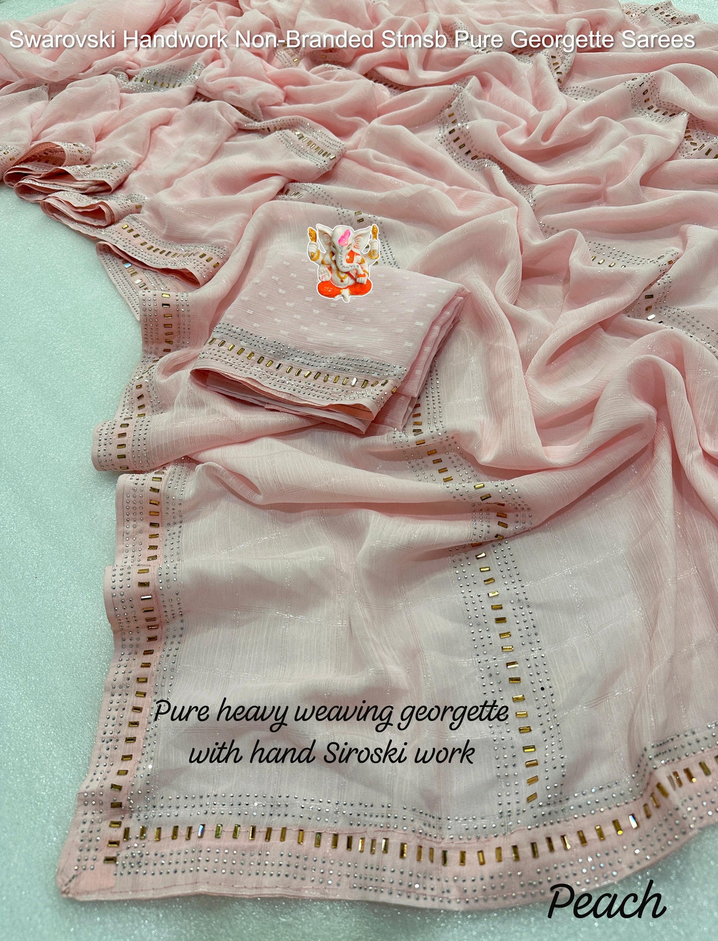 Swarovski Handwork Non-Branded Stmsb Pure Georgette Sarees